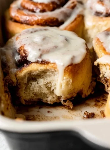 Delicious homemade cinnamon rolls fresh out of the oven