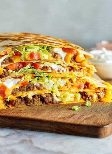 Delicious homemade Copycat Crunchwrap Supreme recipe with fresh ingredients