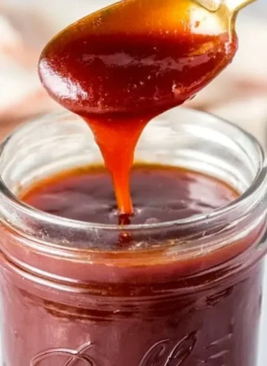 Homemade BBQ sauce made with 3 ingredients, perfect for grilling and barbecues.