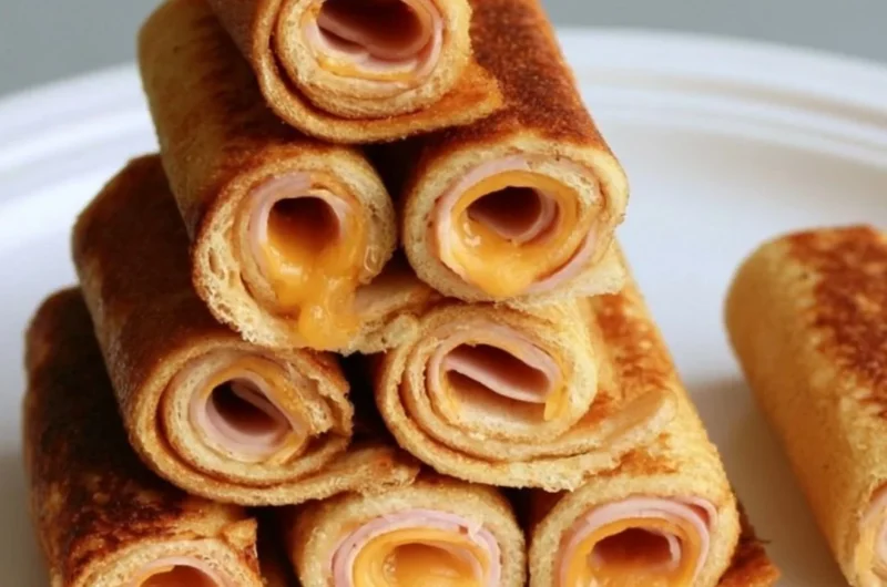 Cheesy grilled cheese roll-ups served on a plate with dipping sauce