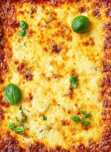 Low-carb Keto Lasagna with layers of cheese and meat