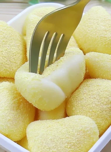 Delicious pan-fried fresh milk mochi, soft and stretchy dessert treat.
