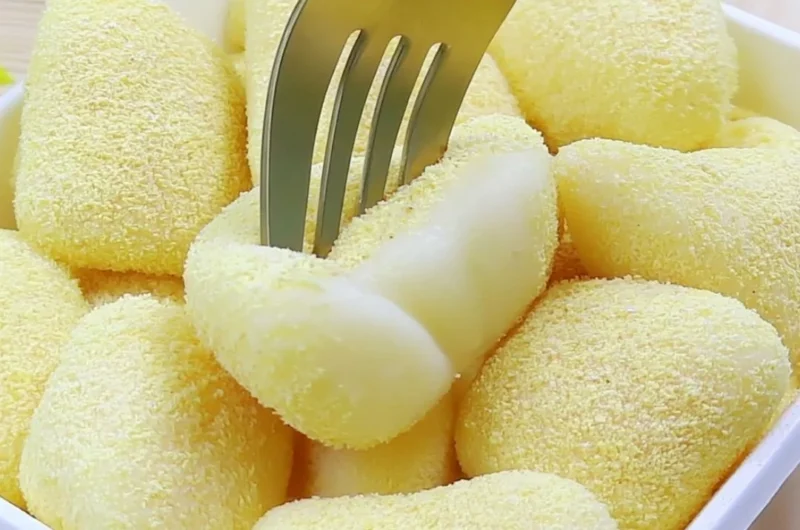 Delicious pan-fried fresh milk mochi, soft and stretchy dessert treat.