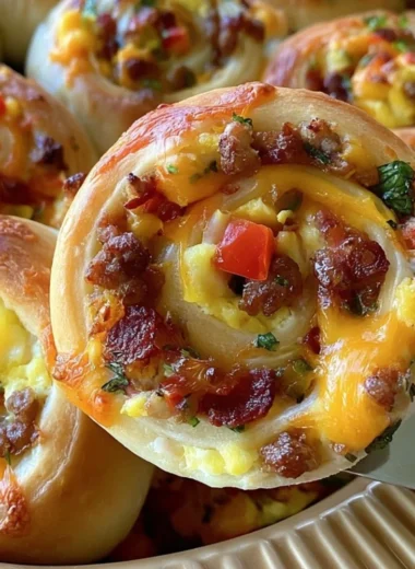Freshly baked savory breakfast rolls filled with herbs and spices