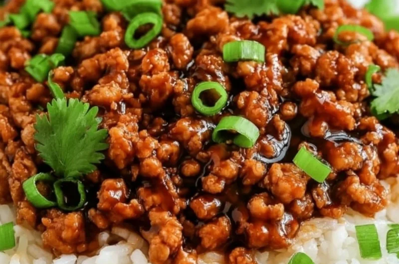 Sweet and savory honey garlic turkey dish served on a plate