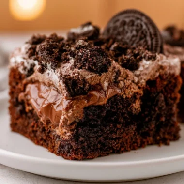 Delicious Dirt Cake layered with cookies and chocolate pudding