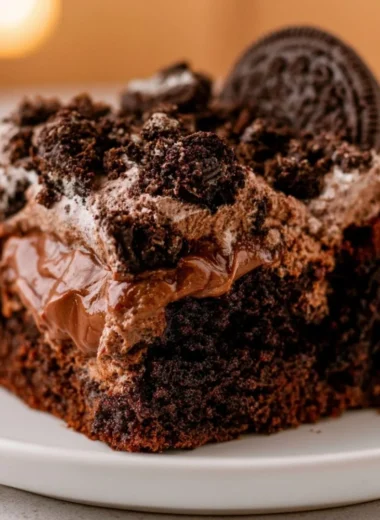 Delicious Dirt Cake layered with cookies and chocolate pudding