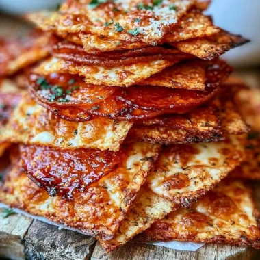 Keto Pepperoni Cheese Chips - Delicious low-carb snack with cheese and pepperoni