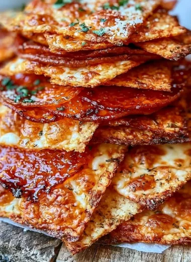 Keto Pepperoni Cheese Chips - Delicious low-carb snack with cheese and pepperoni