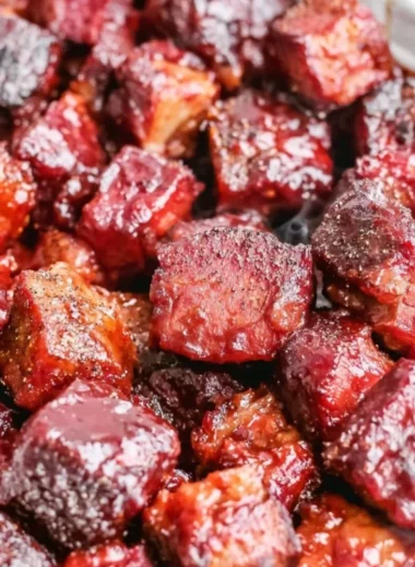 A delicious plate of Poor Man's Burnt Ends, smoky and flavorful BBQ dish.