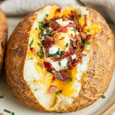 Delicious smoked baked potatoes on the pellet grill, ready to be served.
