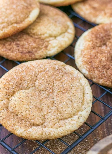 Homemade snickerdoodle cookies with cinnamon sugar topping