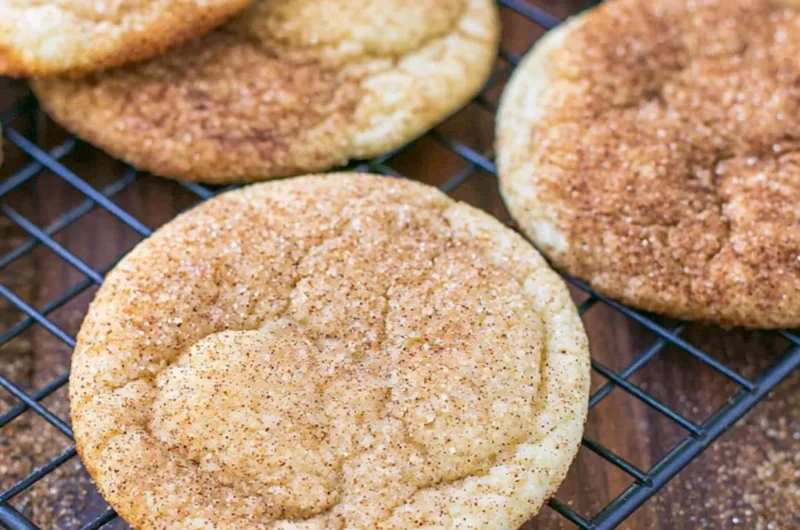 Homemade snickerdoodle cookies with cinnamon sugar topping
