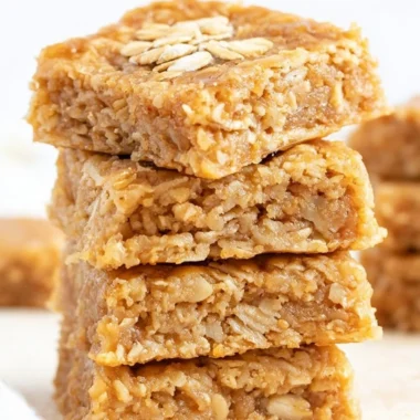 Soft and chewy apple oatmeal bars with chunks of fresh apples