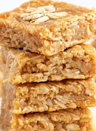 Soft and chewy apple oatmeal bars with chunks of fresh apples